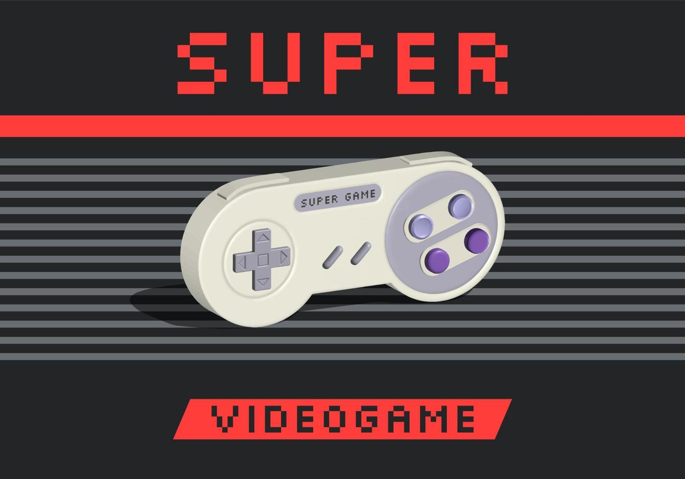 super game joystick controller 3D vector