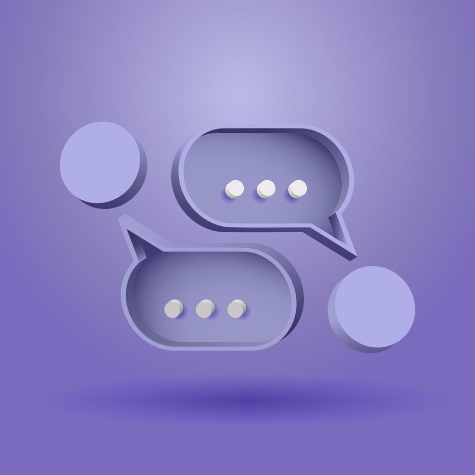 3d render of chat speech bubble communication vector