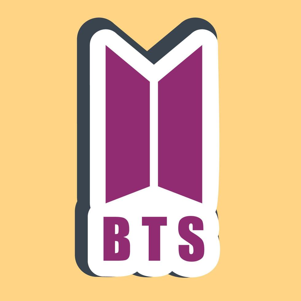 Icon Bts Character. A cute face cartoon. Suitable for smartphone wallpaper, prints, poster, flyers, greeting card, ect. vector