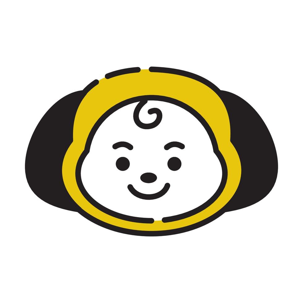 icono chimmy personaje. una caricatura de cara linda. adecuado para papel tapiz de teléfonos inteligentes, impresiones, afiches, volantes, tarjetas de felicitación, etc. vector