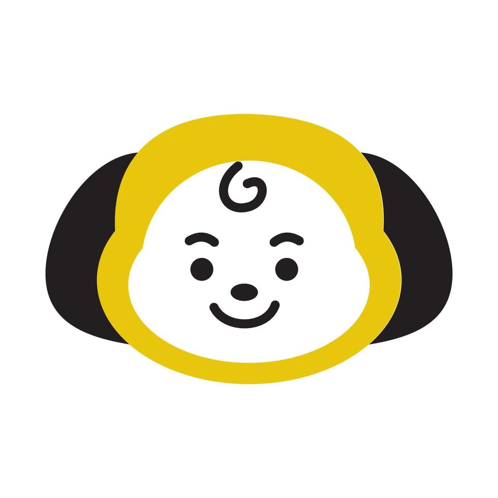 icono chimmy personaje. una caricatura de cara linda. adecuado para papel tapiz de teléfonos inteligentes, impresiones, afiches, volantes, tarjetas de felicitación, etc. vector