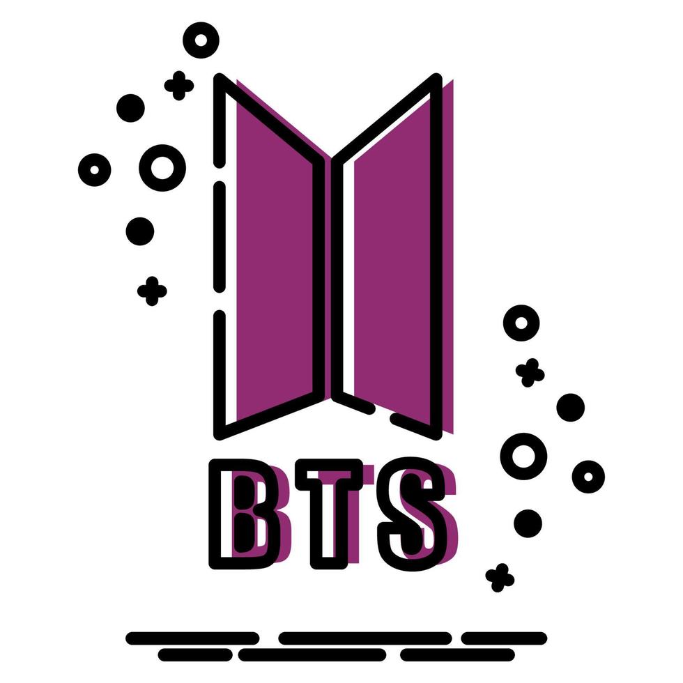 Icon Bts Character. A cute face cartoon. Suitable for smartphone wallpaper, prints, poster, flyers, greeting card, ect. vector