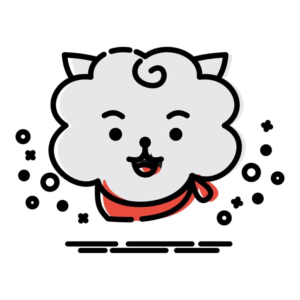 Icon Rj Character. A cute face cartoon. Suitable for smartphone wallpaper, prints, poster, flyers, greeting card, ect. vector
