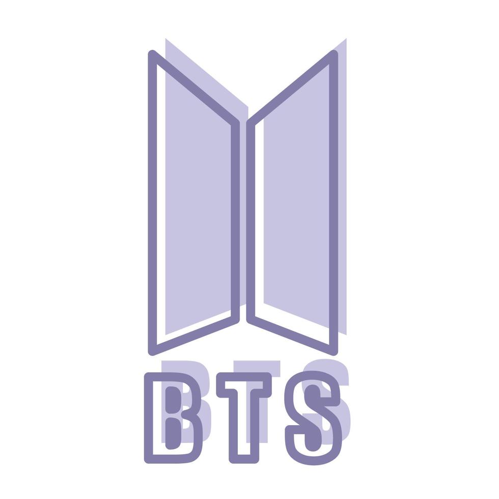 Icon Bts Character. A cute face cartoon. Suitable for smartphone wallpaper, prints, poster, flyers, greeting card, ect. vector