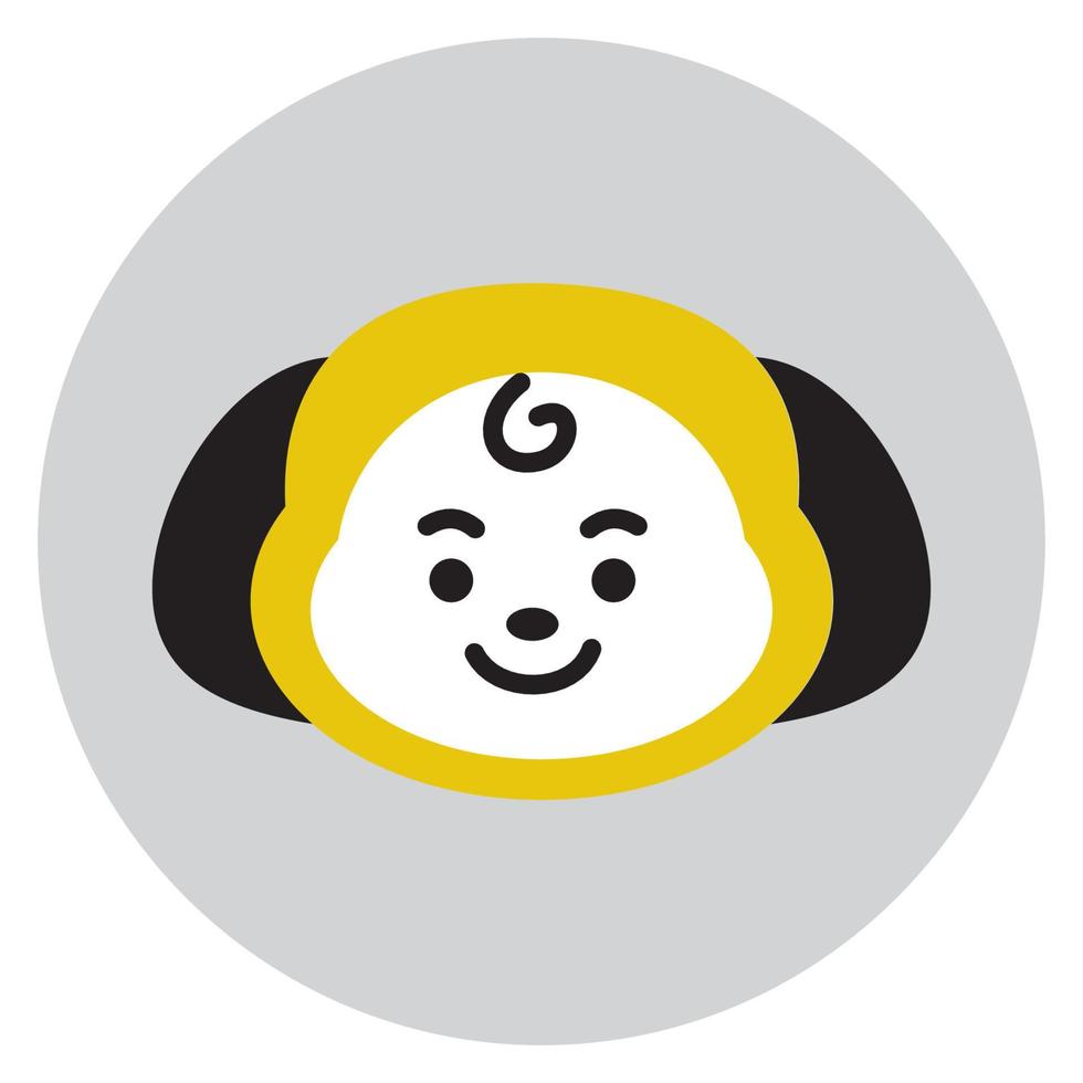 icono chimmy personaje. una caricatura de cara linda. adecuado para papel tapiz de teléfonos inteligentes, impresiones, afiches, volantes, tarjetas de felicitación, etc. vector