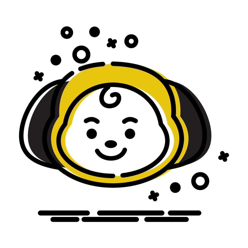 Icon Chimmy Character. A cute face cartoon. Suitable for smartphone wallpaper, prints, poster, flyers, greeting card, ect. vector