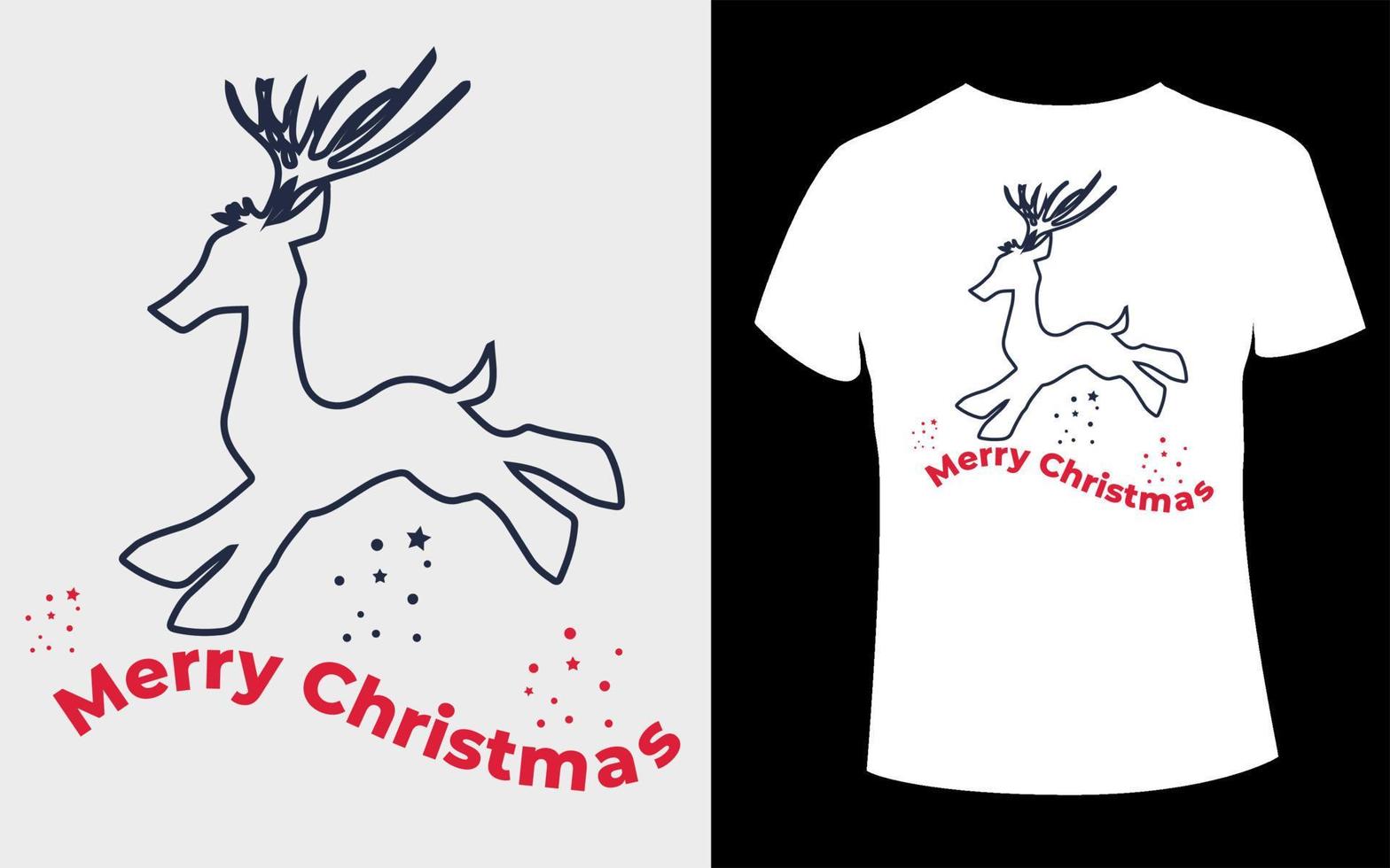 Creative Christmas T- shirt Design with Christmas vector