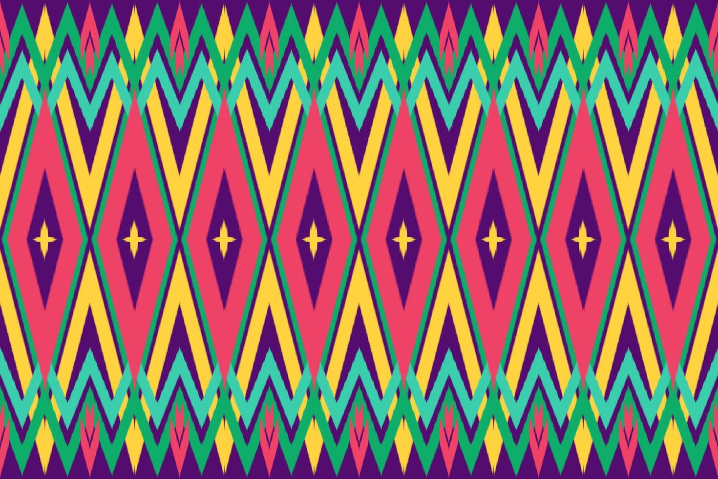 Ikat Seamless Pattern. Geometric ethnic oriental ikat. Design for fabric, background, carpet, wallpaper, clothing, wrapping, Batik. Embroidery style. Vector illustration.