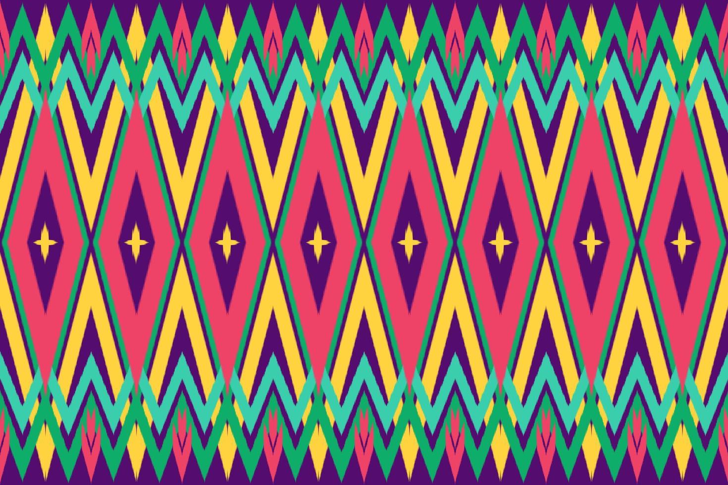 Ikat Seamless Pattern. Geometric ethnic oriental ikat. Design for fabric, background, carpet, wallpaper, clothing, wrapping, Batik. Embroidery style. Vector illustration.