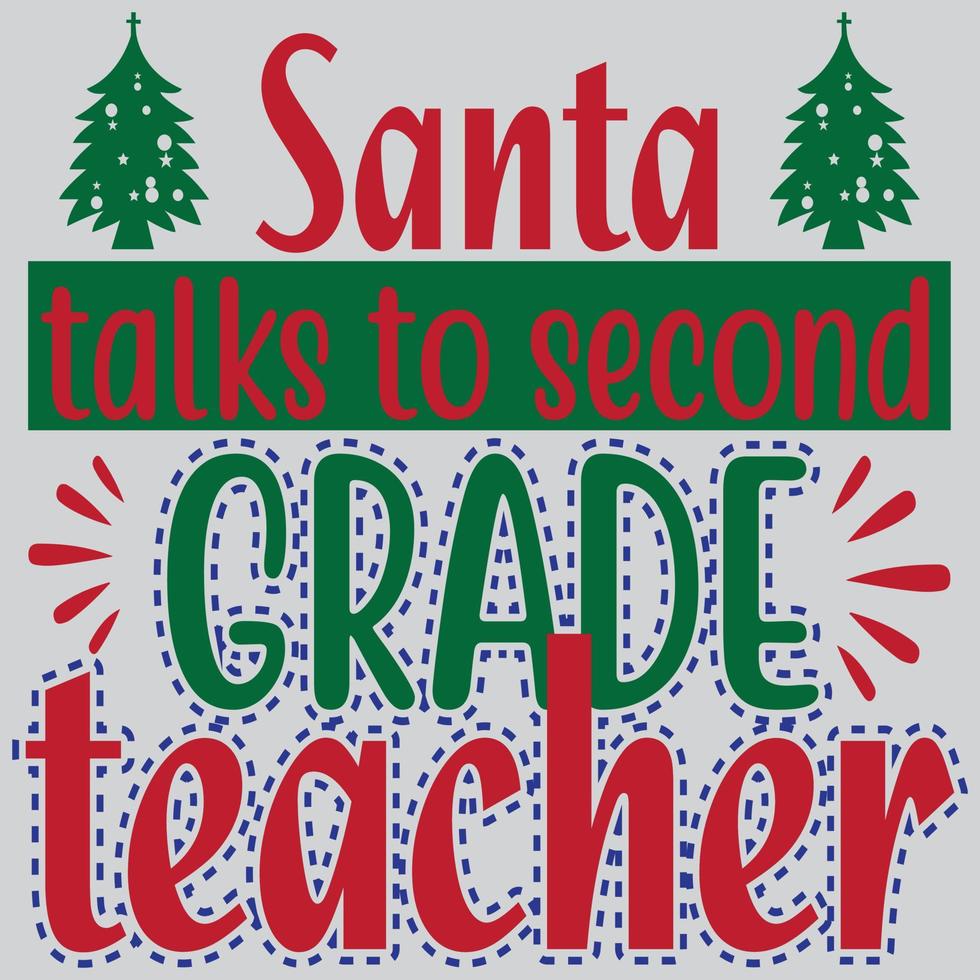 Santa talks to second grade teacher. vector
