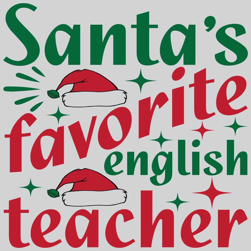 el profesor de inglés favorito de santa. vector