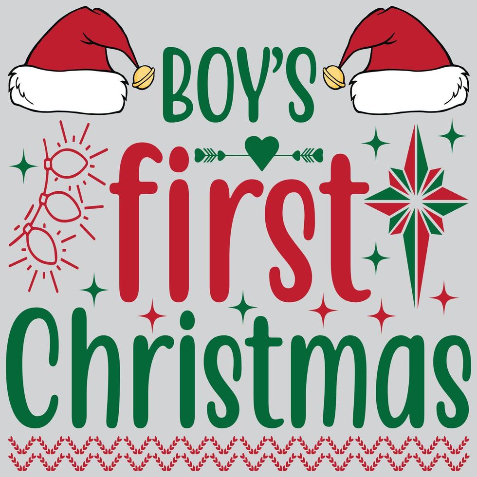 Boy's first Christmas. vector