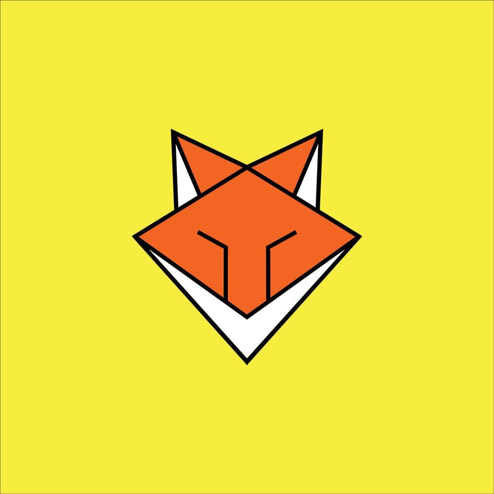 plantilla de logotipo de cara de zorro. simple signo y símbolo de animal naranja. vector