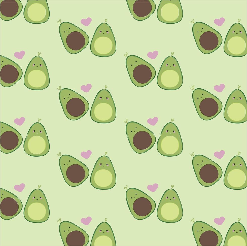 PATTERN AVOCADO green vector