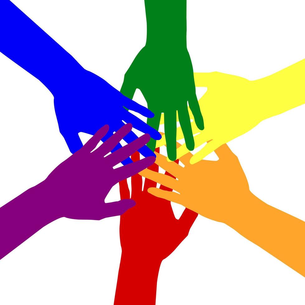 Illustration of hands LGBT symbol vector