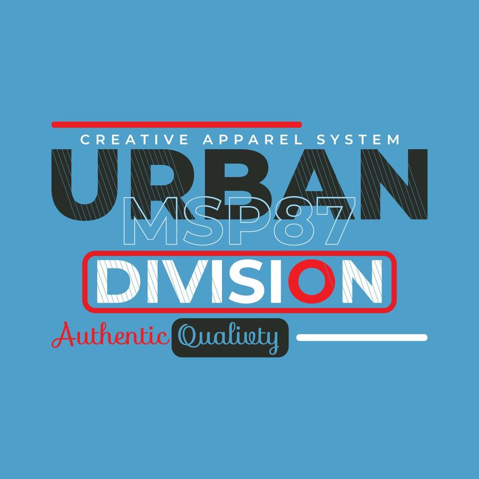 diseño de camiseta de división urbana vector