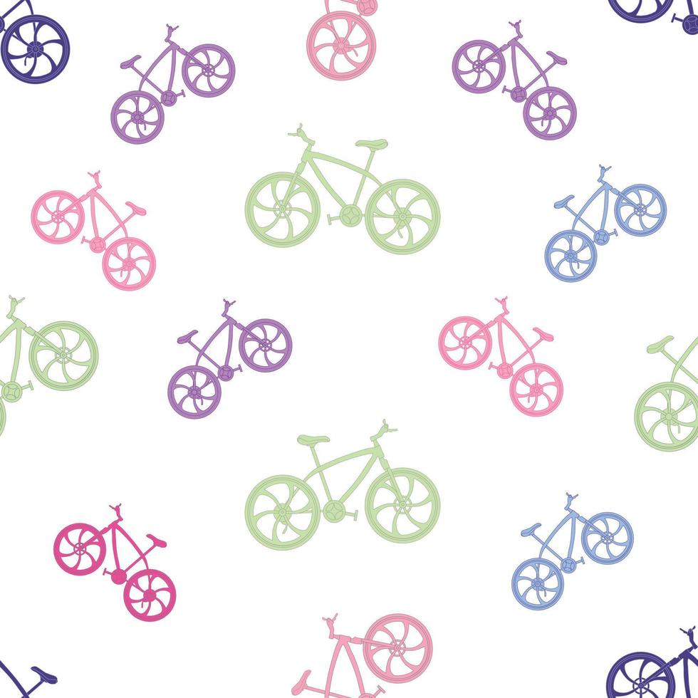 seamless pattern with bicycles vector