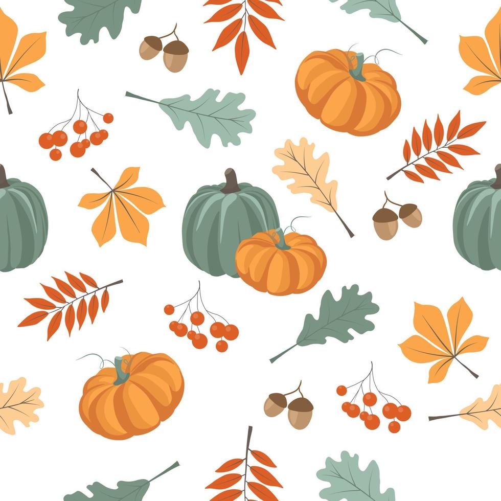 seamless pattern with autumn leaves vector