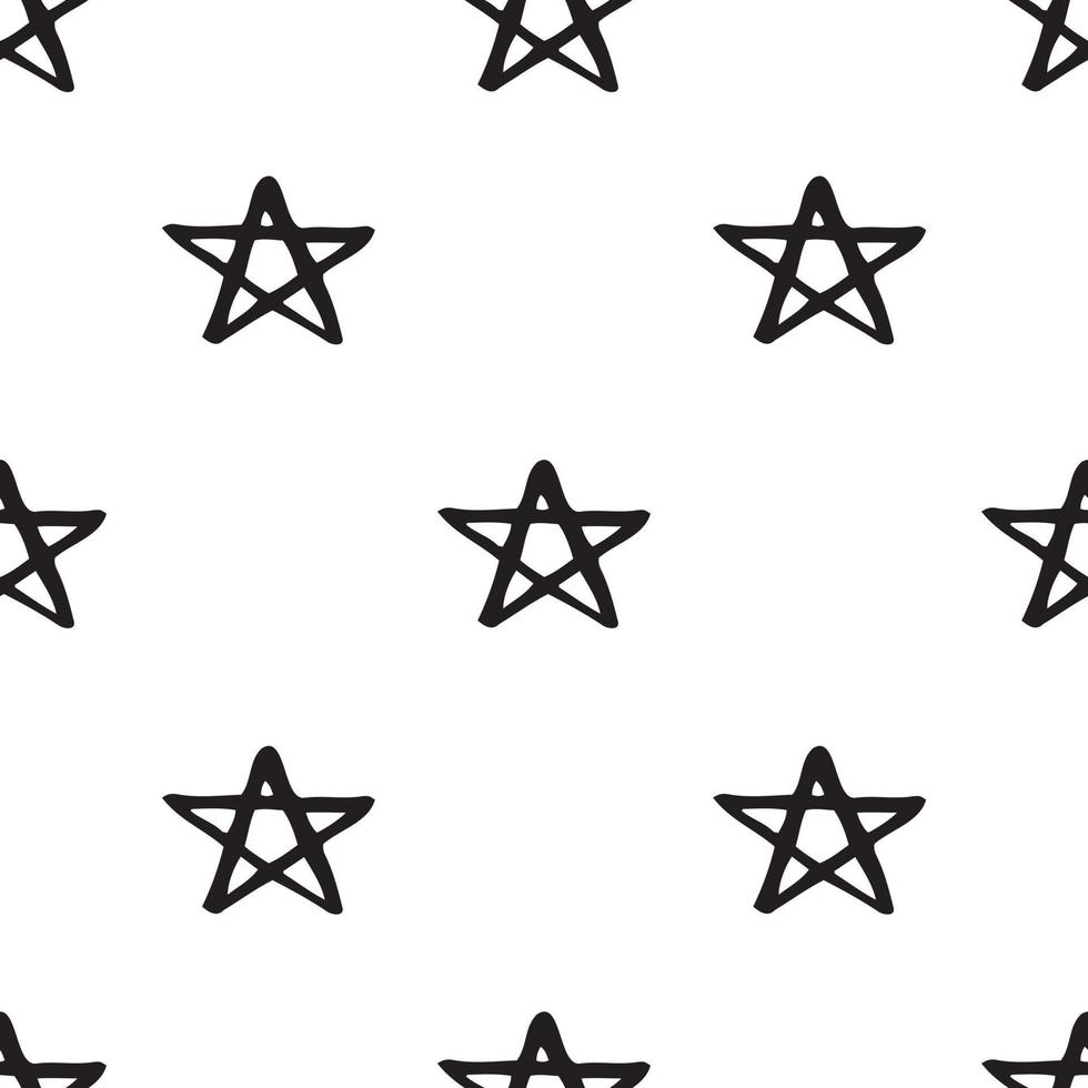 Doodle stars. Vector illustration of seamless pattern.