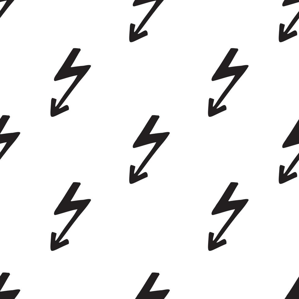 Doodle lightning. Vector illustration of seamless pattern.