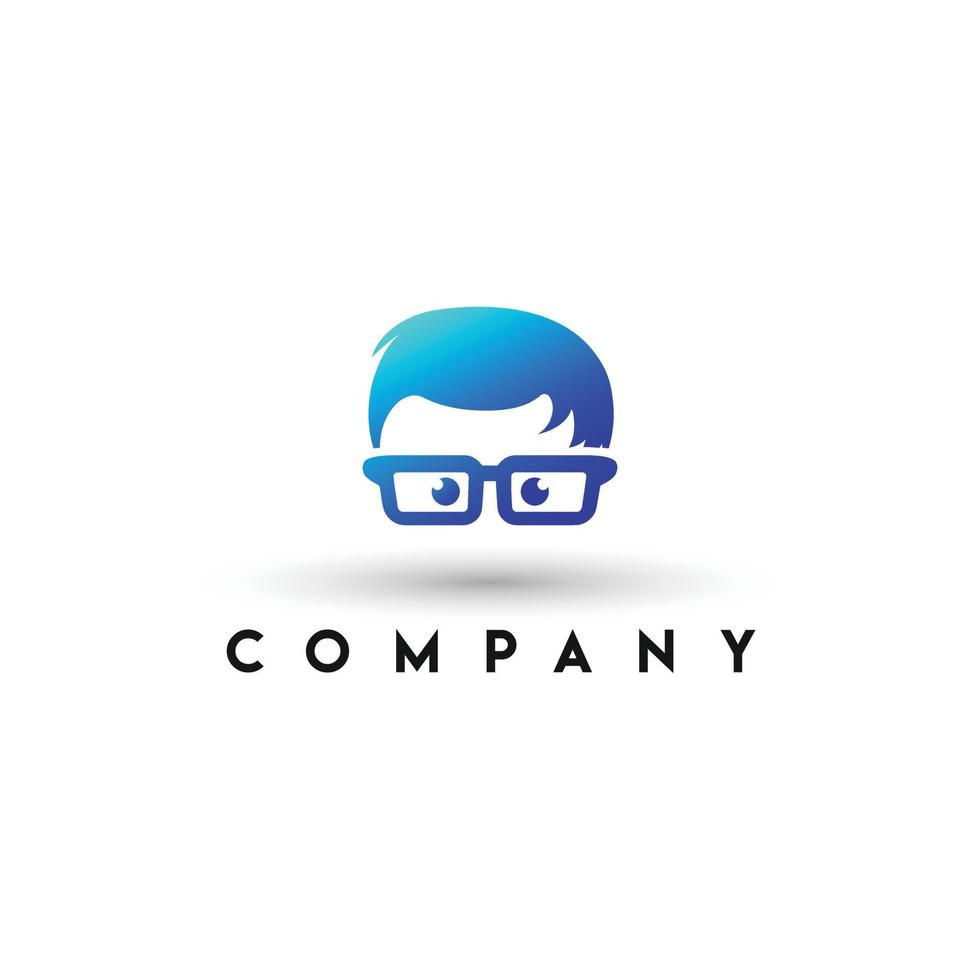 plantilla de logotipo geek gafas nerd buzz logo vector