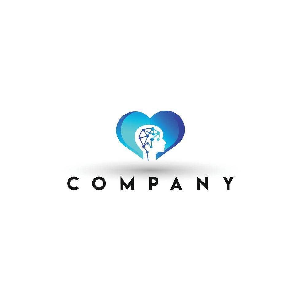 Abstract human brain neural network business concept logo vector