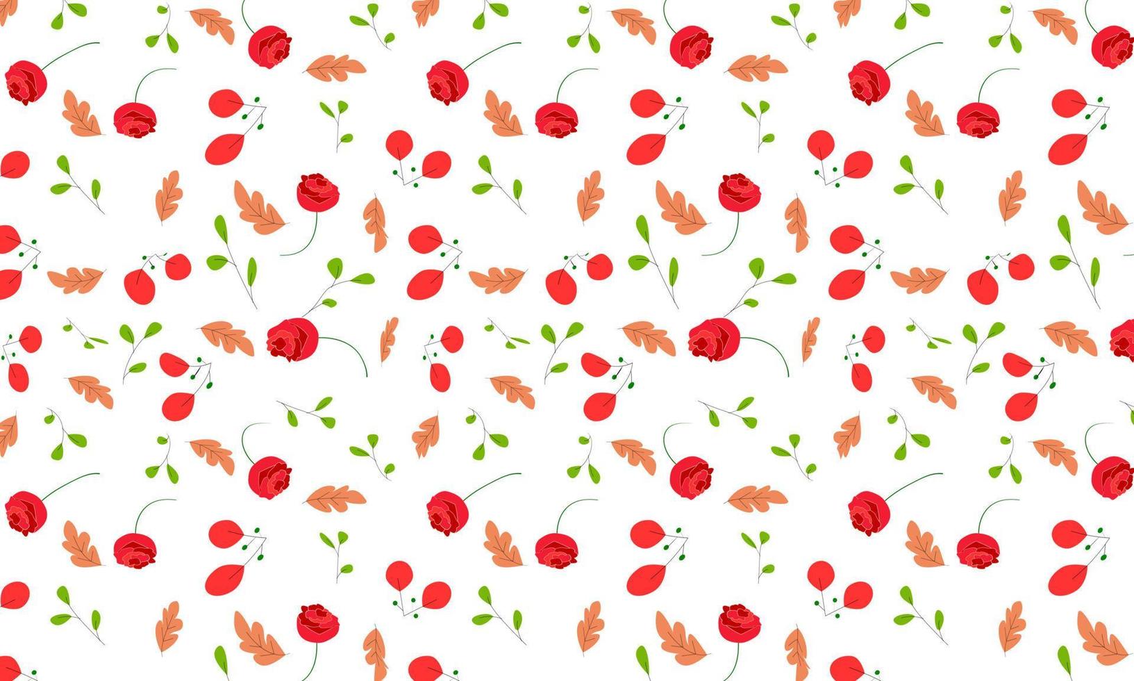 seamless pattern with beautiful flowers and leaves vector