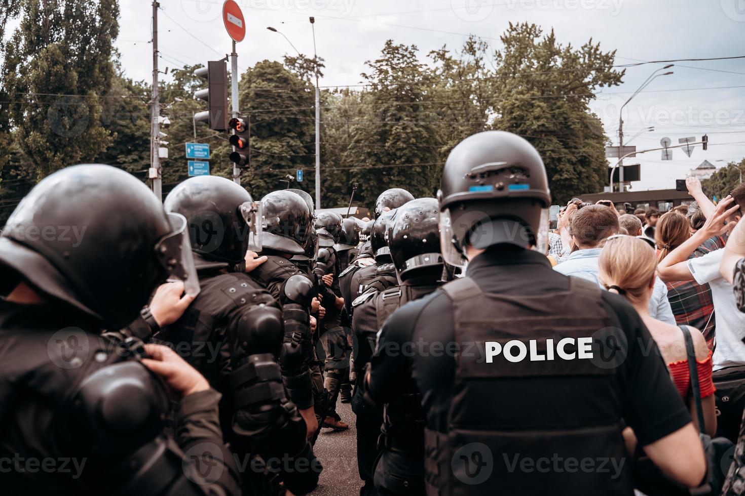 Police force to maintain order in the area during the rally photo