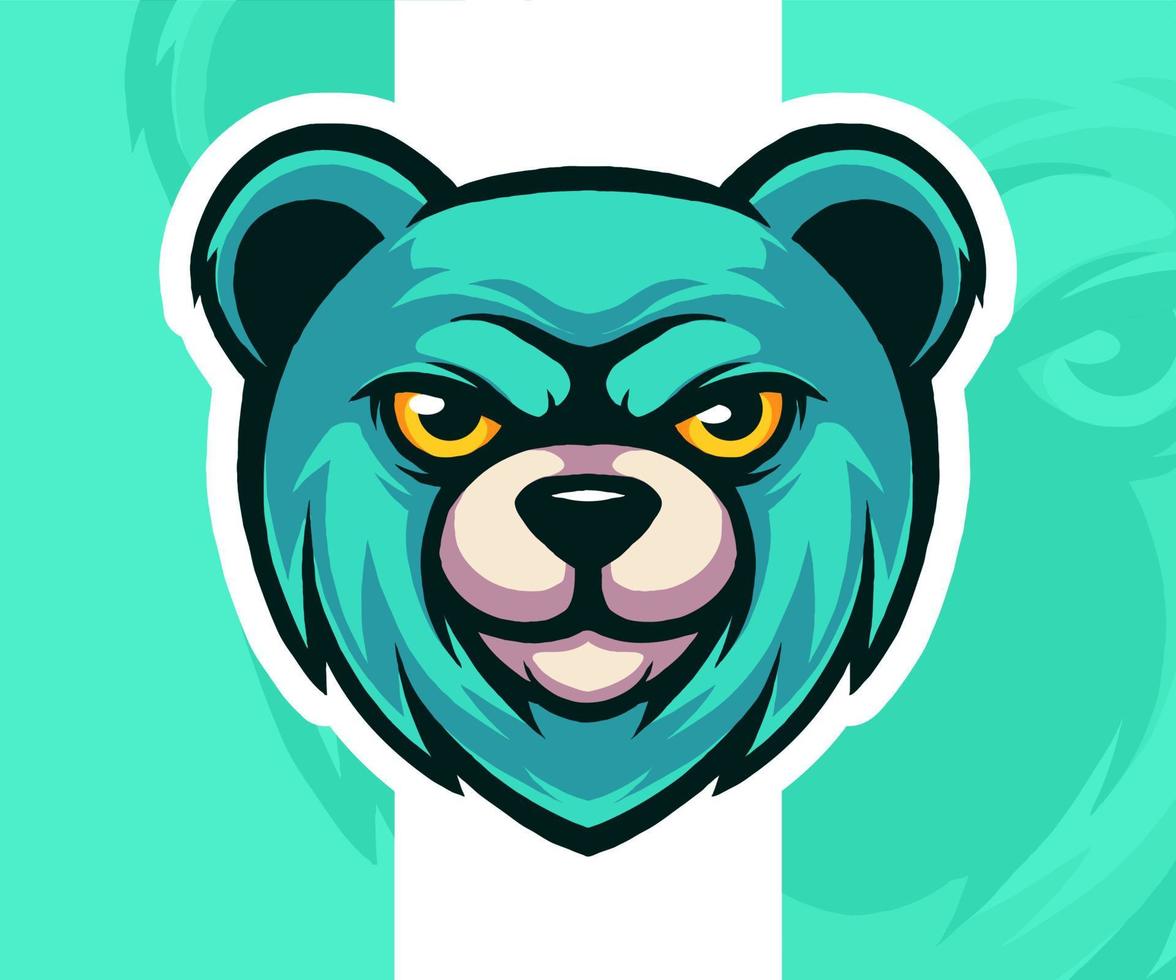 oso mascota logo vector ilustración.