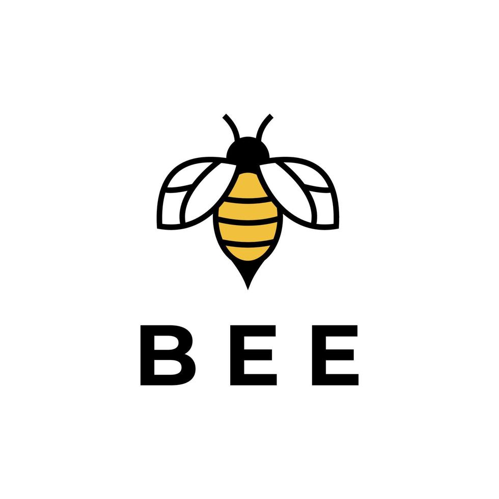 Ilustración de diseño de vector de logotipo de icono de abeja de miel