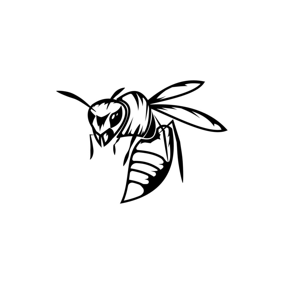 Bee icon or silhouette. The logotype vector is isolated on a white background