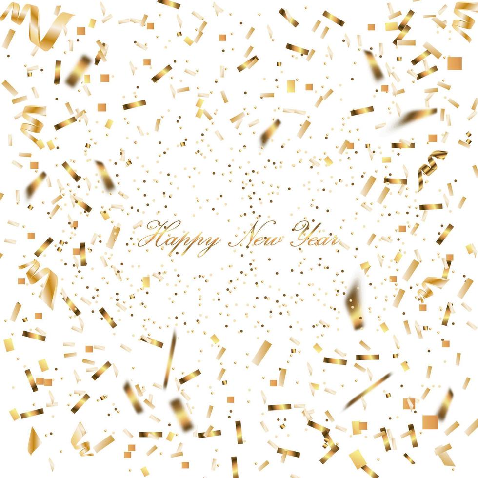 Happy New Year 2023 greeting card poster. Confetti. vector