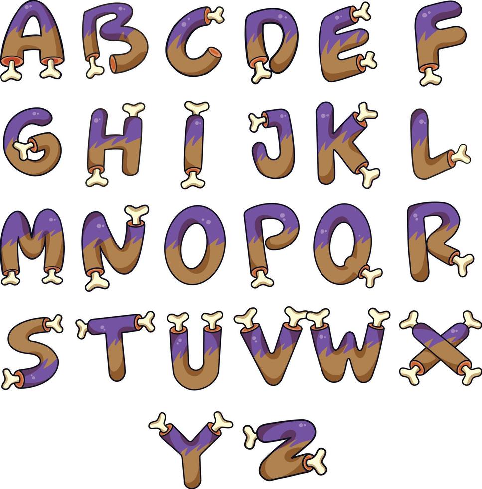 Halloween bone letter horror vector