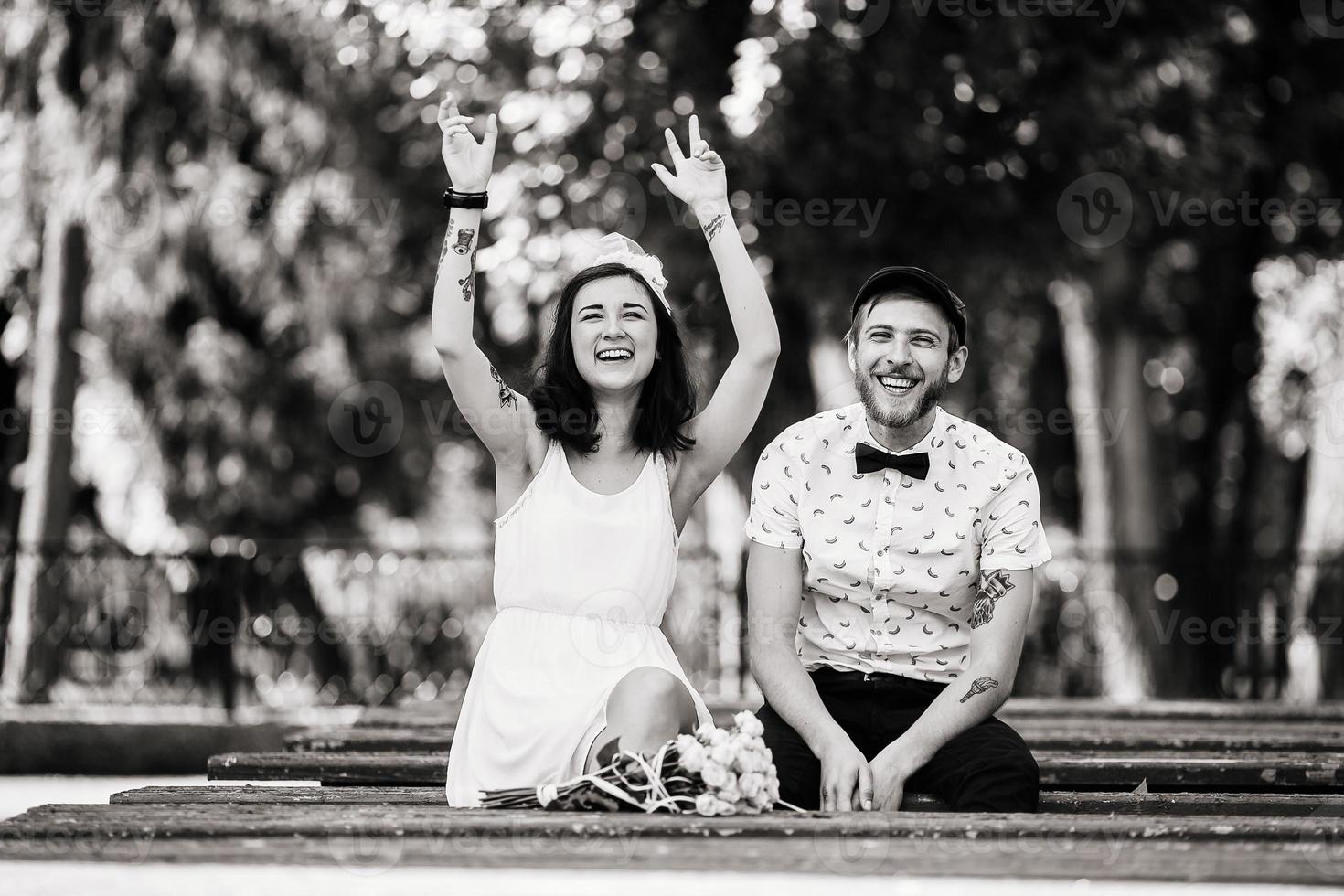 beautiful couple in park photo