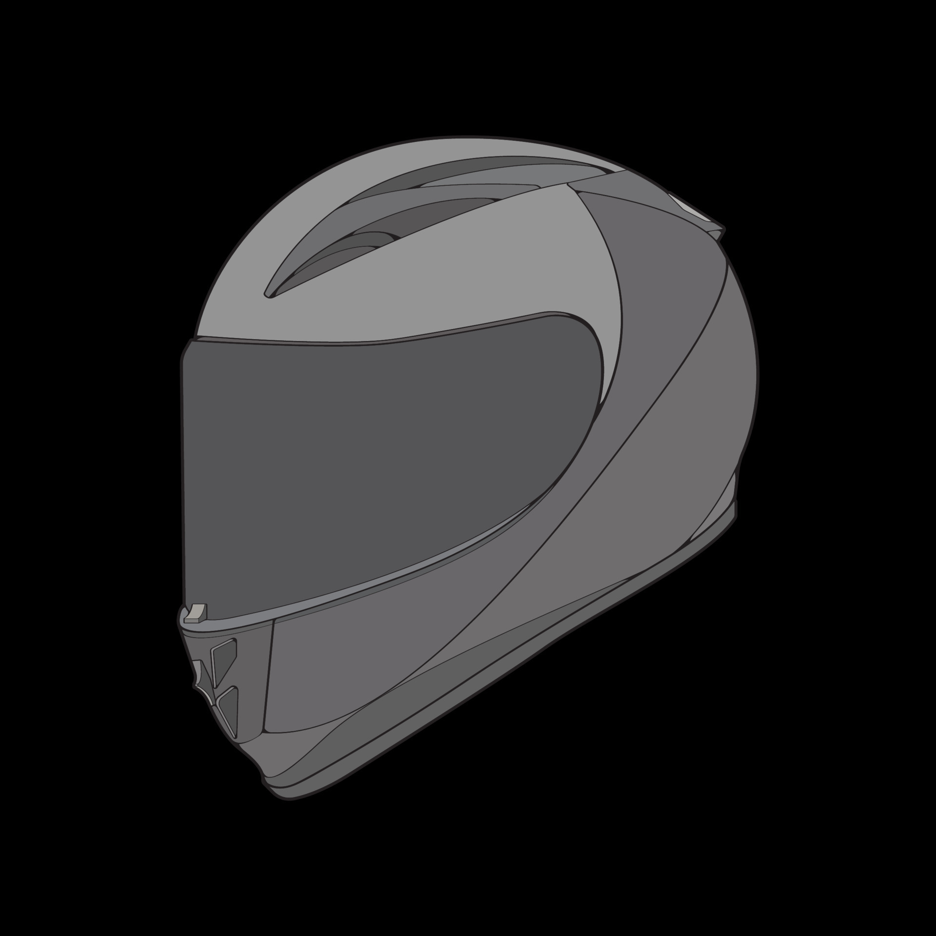 Block helmet full face Vector Illustration, Helmet Concept, helmet