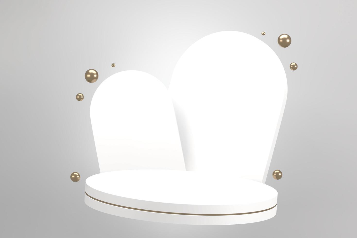 Roman podium  white for cosmetic product on background granite white. 3d rendering photo