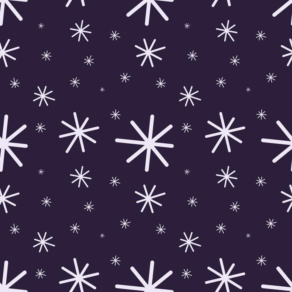 Christmas snowflake pattern on purple background. vector