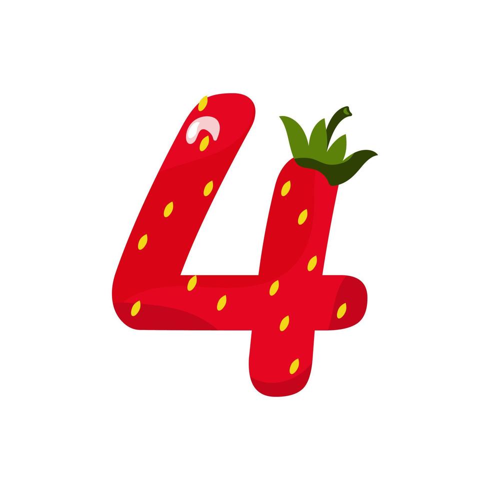 Strawberry number four. vector