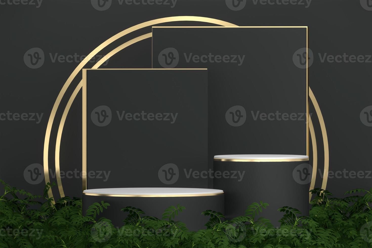 Black podium on background minimal design. 3D rendering photo