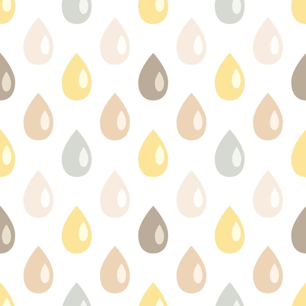 patrón impecable con gotas de lluvia en colores neutros otoñales, aislado en fondo blanco. diseño escandinavo, boho. acción de gracias, otoño, celebración, baby shower, decoración infantil. vector