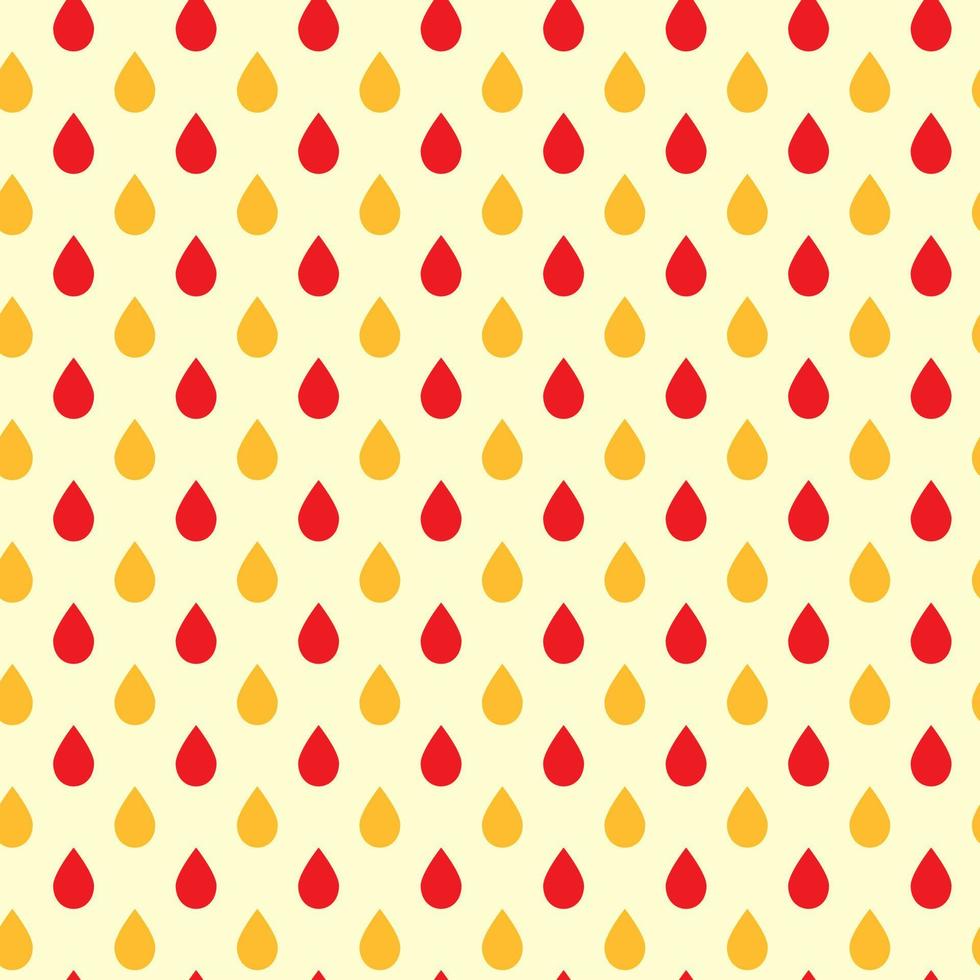 Seamless pattern of raindrops. Background in warm Autumn colours. SRed, orange and yellow design. Thanksgiving, Fall, Autumn celebration. vector