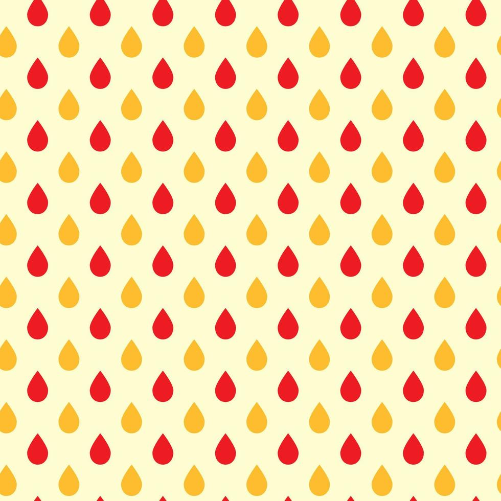 Seamless pattern of raindrops. Background in warm Autumn colours. SRed, orange and yellow design. Thanksgiving, Fall, Autumn celebration. vector