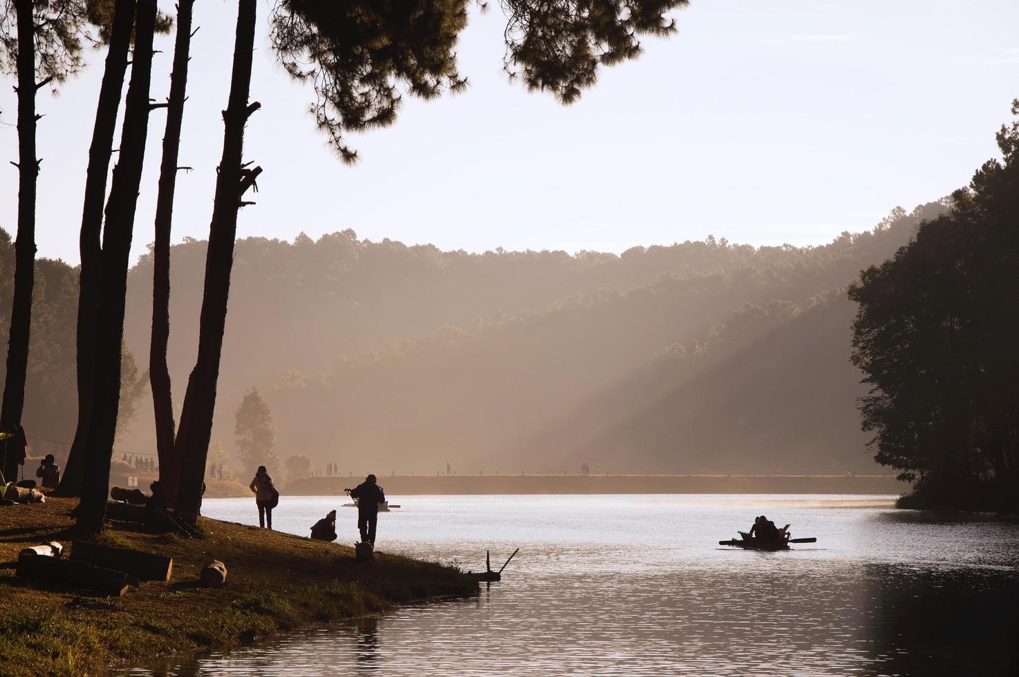 Viewpoint of pine forest in morning time at Pang oung, Mae Hong Son, Thailand photo