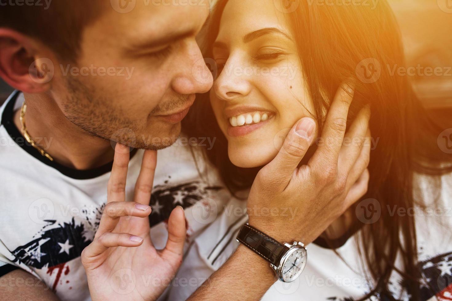 Couple have fun in the city photo