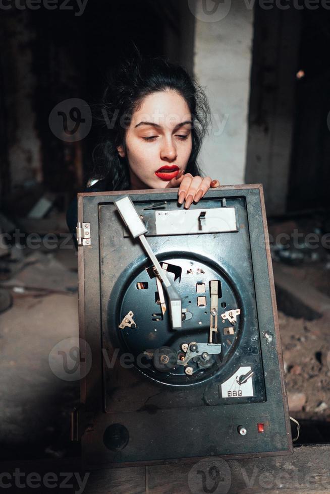 Girl in an abandoned building photo