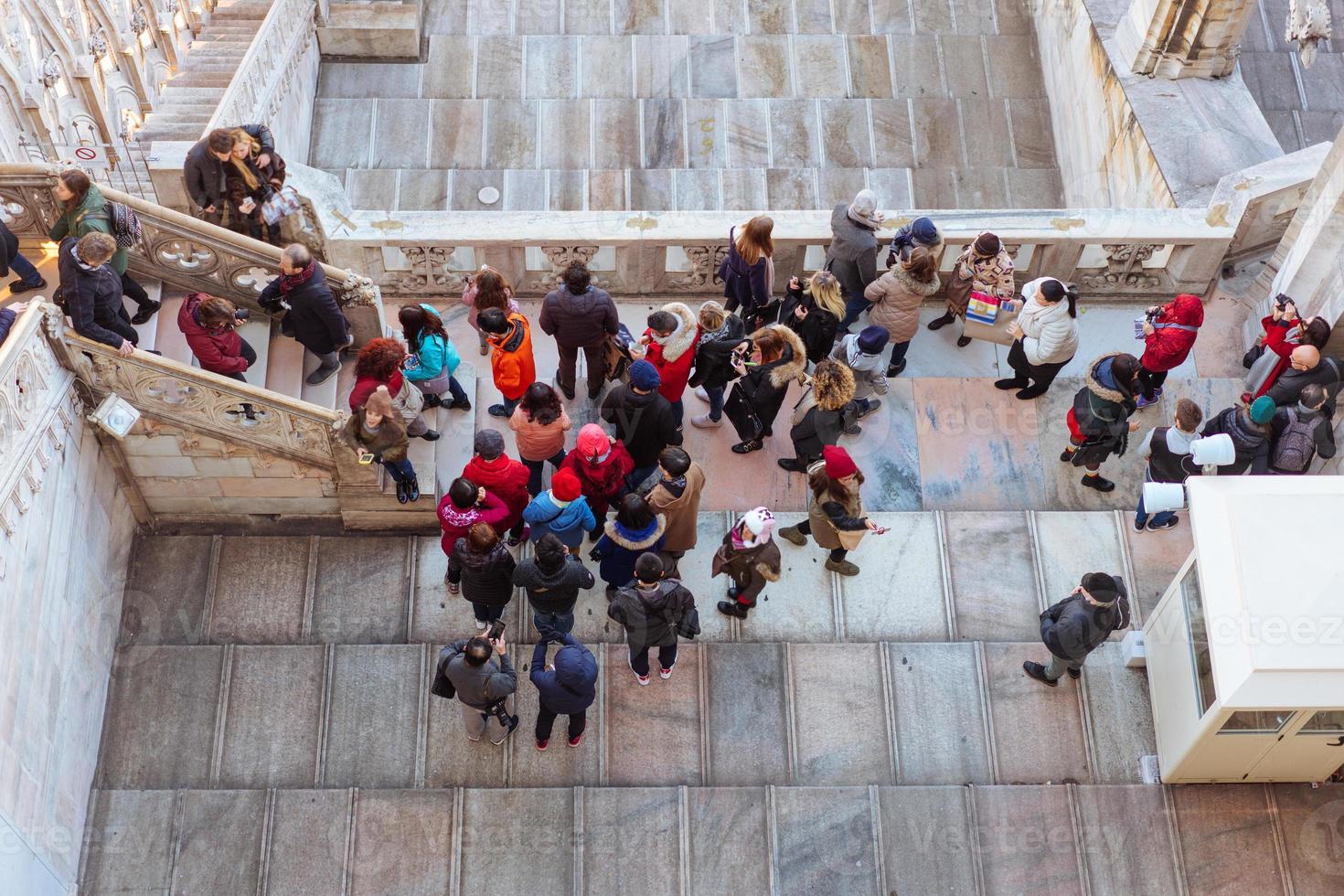 People on roof top of Milan Cathedral. photo