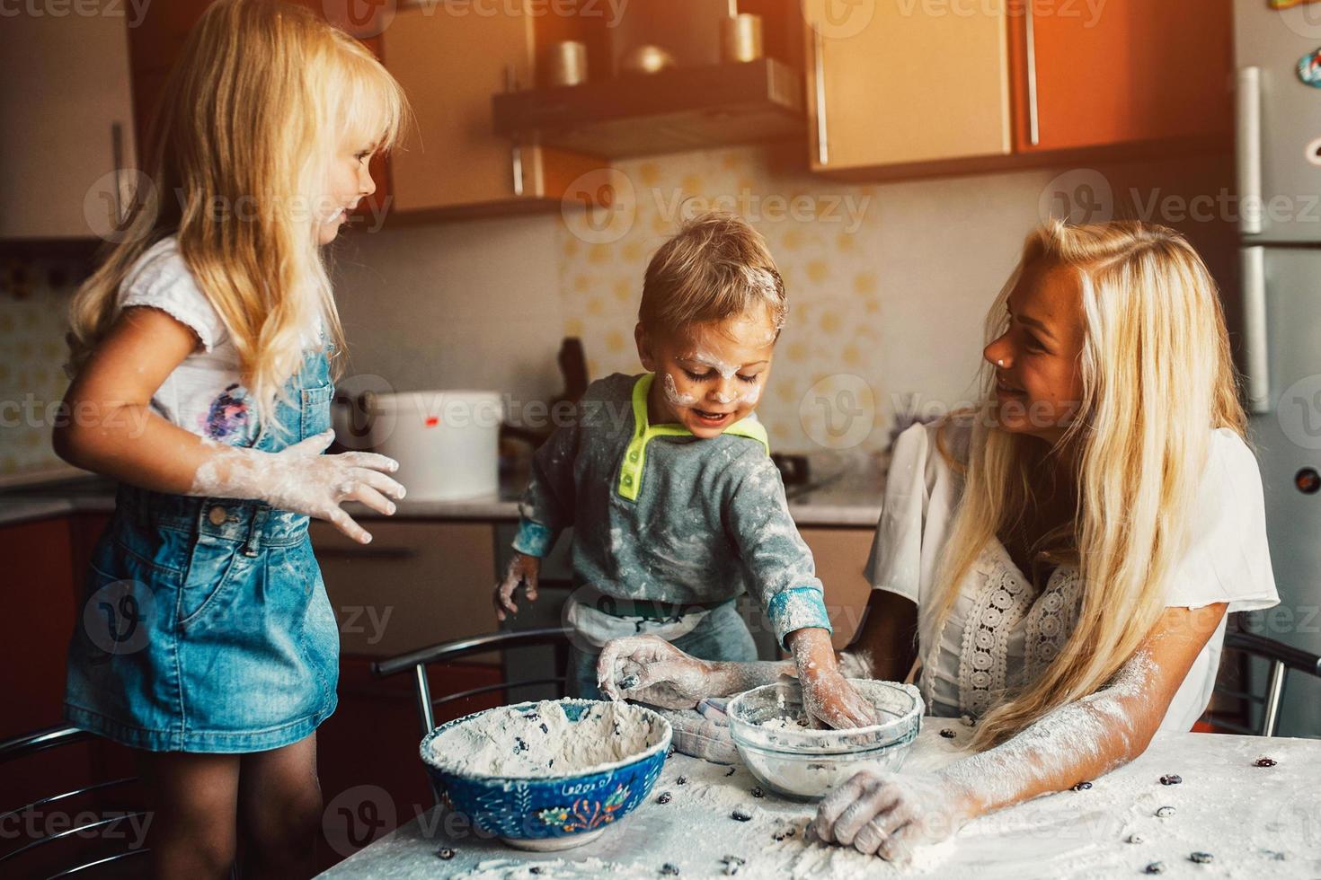 Mother with kids photo