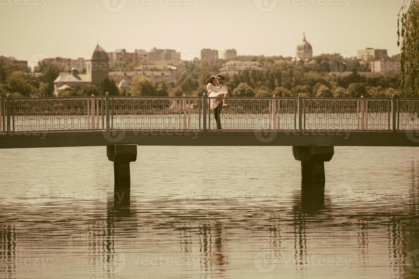 beautiful couple in the city photo