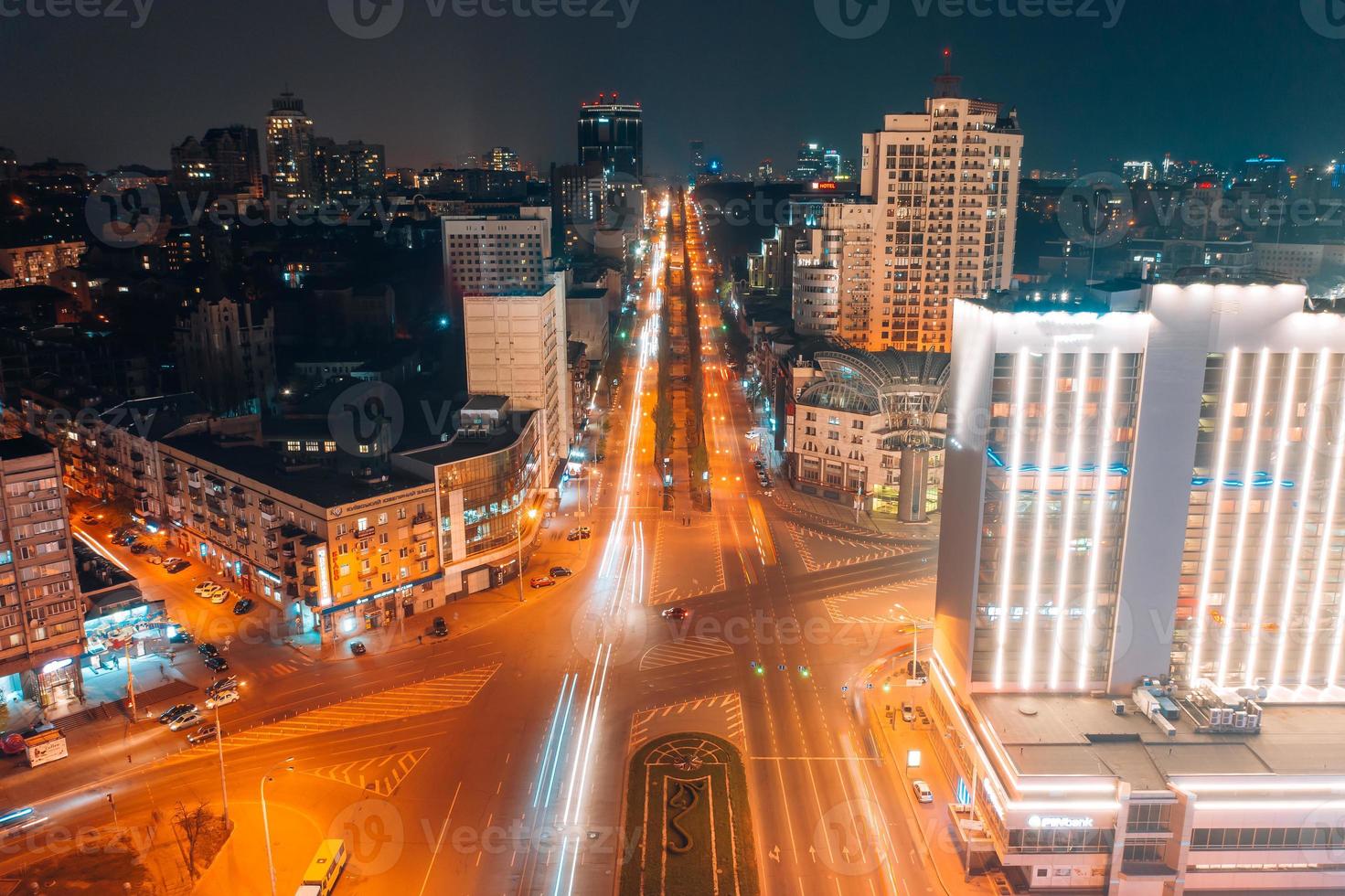 Panoramic view on big city at night photo