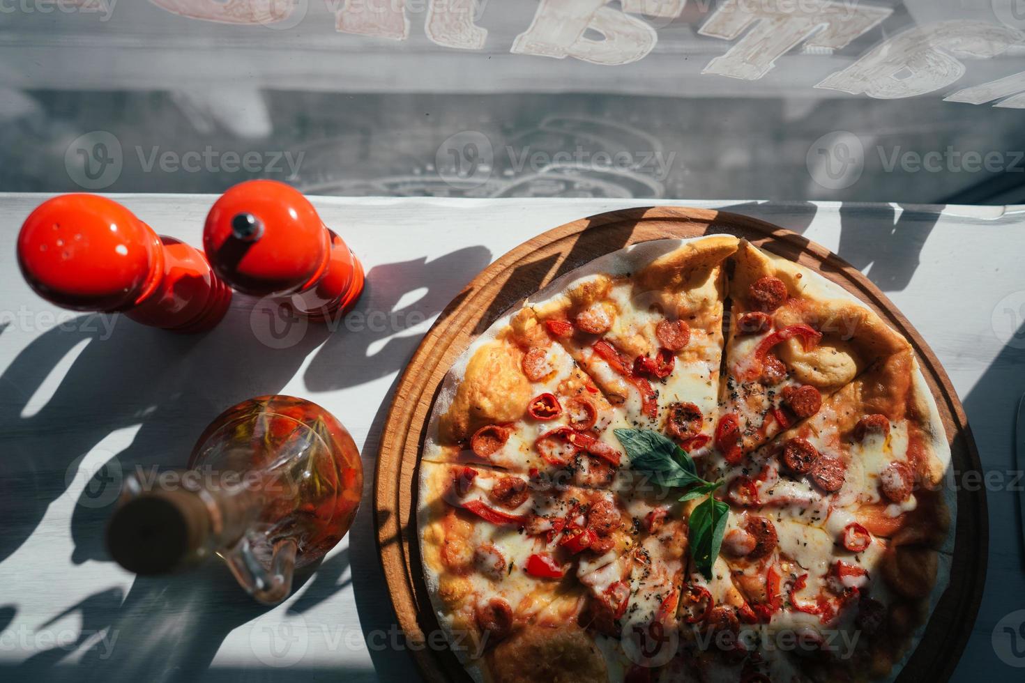 Pizza on the table photo